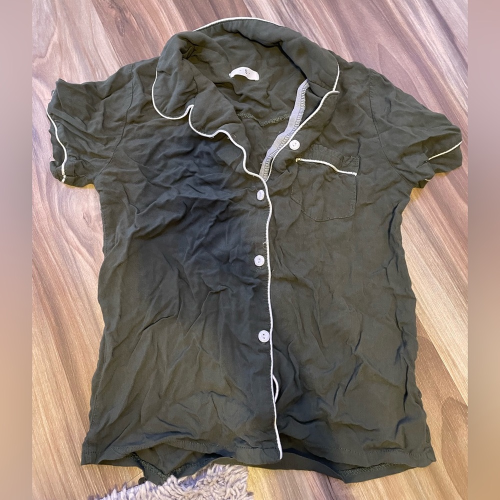 green sleep shirt